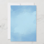 Waterverf Blauwe Dinosaurus Baby Boy 1e Verjaardag Kaart (Achterkant)