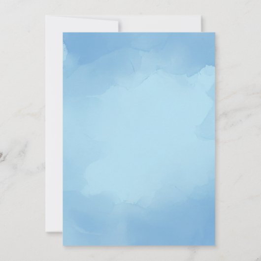 Waterverf Blauwe Dinosaurus Baby Boy 1e Verjaardag Kaart (Achterkant)