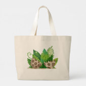 Waterverf Blauwe Dinosaurus met Kinder Naam Kinder Grote Tote Bag (Achterkant)