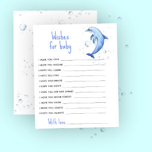 Waterverf Blauwe Dolfijn - Gebed voor baby