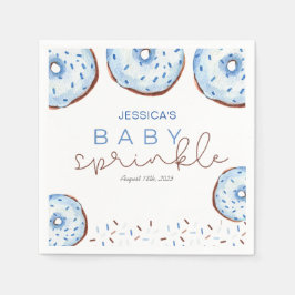 Waterverf blauwe Donuts Baby Spetter Feest Servet