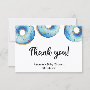 Waterverf blauwe donuts bedankkaart
