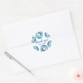 Waterverf blauwe donuts Birthday bedankt Ronde Sticker (Envelop)
