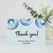 Waterverf blauwe donuts dank je creditcard bedankkaart (Staand voorkant)