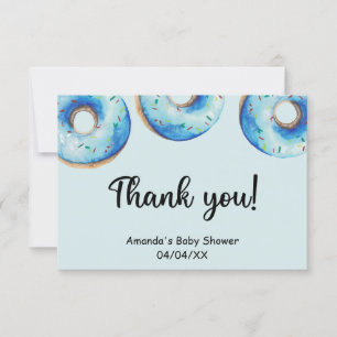 Waterverf blauwe donuts dank je creditcard bedankkaart