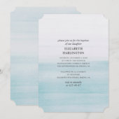 Waterverf Blauwe Doop. Eenvoudig modern nautisch Kaart (Voorkant / Achterkant)