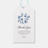 waterverf blauwe doop foto dank u cadeaulabel (Voorkant)