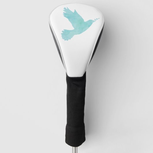 Waterverf Blauwe Dove Golfheadcover (Voorkant)