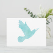 Waterverf Blauwe Dove Kaart (Staand voorkant)