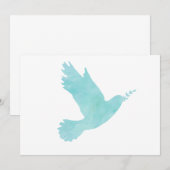 Waterverf Blauwe Dove Kaart (Voorkant / Achterkant)