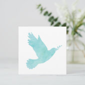 Waterverf Blauwe Dove Kaart (Staand voorkant)