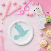 Waterverf Blauwe Dove Papieren Bordje (Feest)