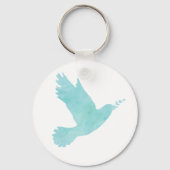 Waterverf Blauwe Dove Sleutelhanger (Voorkant)