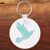 Waterverf Blauwe Dove Sleutelhanger (Voorkant)