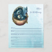 Waterverf blauwe draak Baby shower (Voorkant)