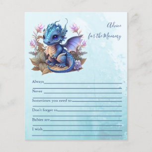 Waterverf blauwe draak Baby shower