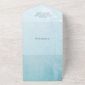 Waterverf blauwe draak Baby shower All In One Uitnodiging (Buitenkant)