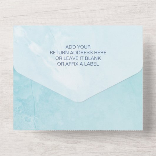 Waterverf blauwe draak Baby shower All In One Uitnodiging (Achterkant)