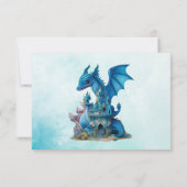 Waterverf blauwe draak Baby shower Bedankkaart (Achterkant)