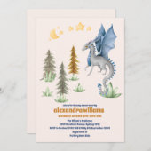 Waterverf blauwe draak Baby shower Kaart (Voorkant / Achterkant)