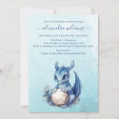 Waterverf blauwe draak Baby shower Kaart (Voorkant)