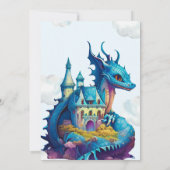 Waterverf blauwe draak Baby shower Kaart (Achterkant)