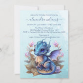 Waterverf blauwe draak Baby shower Kaart (Voorkant)
