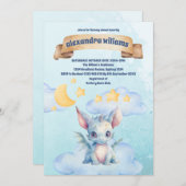 Waterverf blauwe draak Baby shower Kaart (Voorkant / Achterkant)