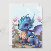 Waterverf blauwe draak Baby shower Kaart (Achterkant)