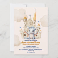 Waterverf blauwe draak Baby shower
