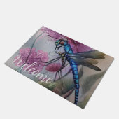 Waterverf Blauwe Dragonfly, personaliseren Deurmat (Schuin)