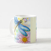 Waterverf Blauwe Dragonfly, personaliseren Koffiemok (Voorkant links)