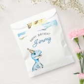 Waterverf Blauwe Drie Rex Dinosaurus Verjaardag Bedankzakje (Gezegeld)