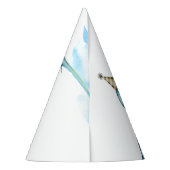 Waterverf Blauwe Drie Rex Dinosaurus Verjaardag Feesthoedjes (Achterkant)