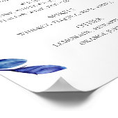 Waterverf blauwe drink voor de bruiloft van de mar poster (Hoek)