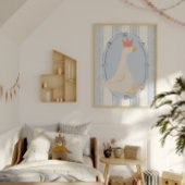 Waterverf Blauwe Dwaas Gans Nursery Print