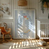 Waterverf Blauwe Dwaas Kippen Nursery Print