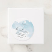 Waterverf blauwe elegante jongen baptisme bedankjes labels (In situ)