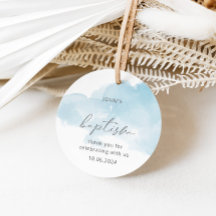 Waterverf blauwe elegante jongen baptisme