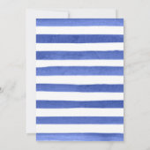 Waterverf Blauwe en Gele Bloemen Bruiloft Kaart (Achterkant)