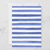 Waterverf Blauwe en Gele Bloemen Bruiloft Kaart (Achterkant)