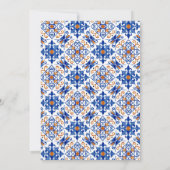 Waterverf Blauwe en Gele Citroenen Lijst Bruiloft Kaart (Achterkant)