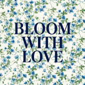 Waterverf Blauwe en Groene Bloemen op Wit Cadeaupapier