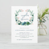 Waterverf Blauwe en groene Floral | Koelschoenen Kaart (Staand voorkant)