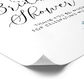 Waterverf Blauwe en Ivoren Rozen Bruidsdiner Poster (Hoek)