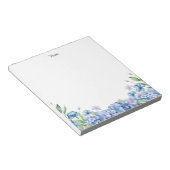 Waterverf Blauwe en Paarse Hortensia's Gepersonali Notitieblok (Schuin)