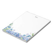 Waterverf Blauwe en Paarse Hortensia's Gepersonali Notitieblok (Linkerzijde)