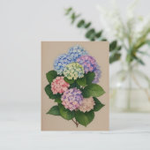 Waterverf Blauwe en Paarse Hydrangea Flower Briefkaart (Staand voorkant)