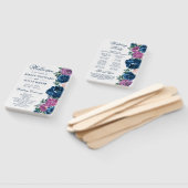 Waterverf Blauwe en Paarse zomerbloemen bruiloft Handwaaier (Niet-gemonteerd)