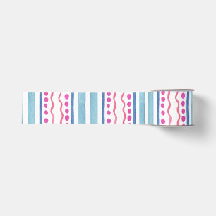 Waterverf Blauwe en Roze Strepen Grosgrain Lint